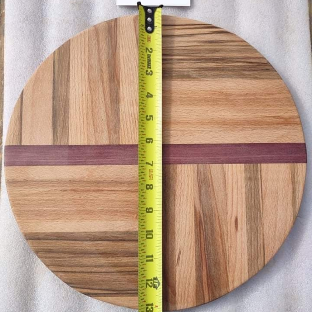 Handcrafted unique round Beech cutting board charcuterie board gift - Picture 2 of 2